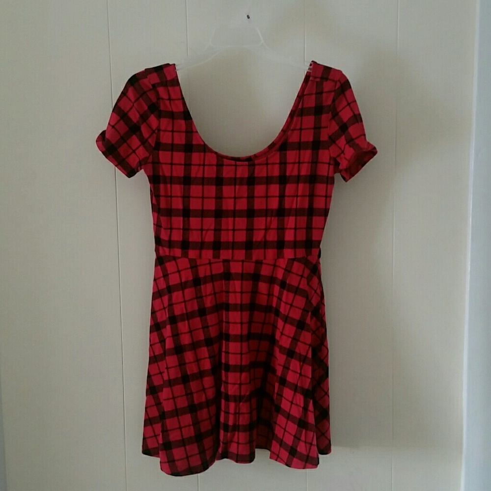 Forever 21 Buffalo Plaid Scoop Neck Dress